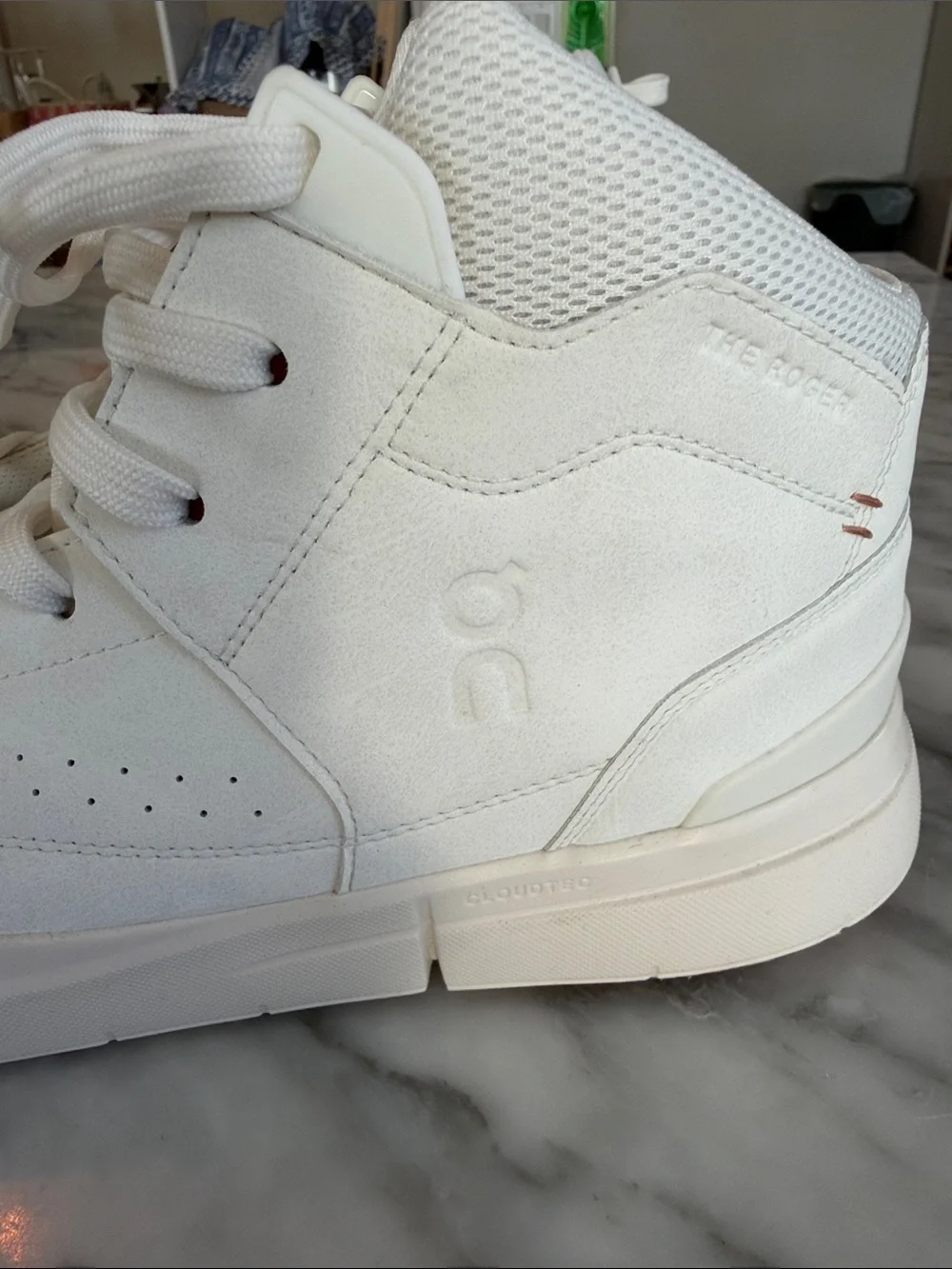 On Running the Roger White Sneakers with Tan Accents - Picture 10 of 11